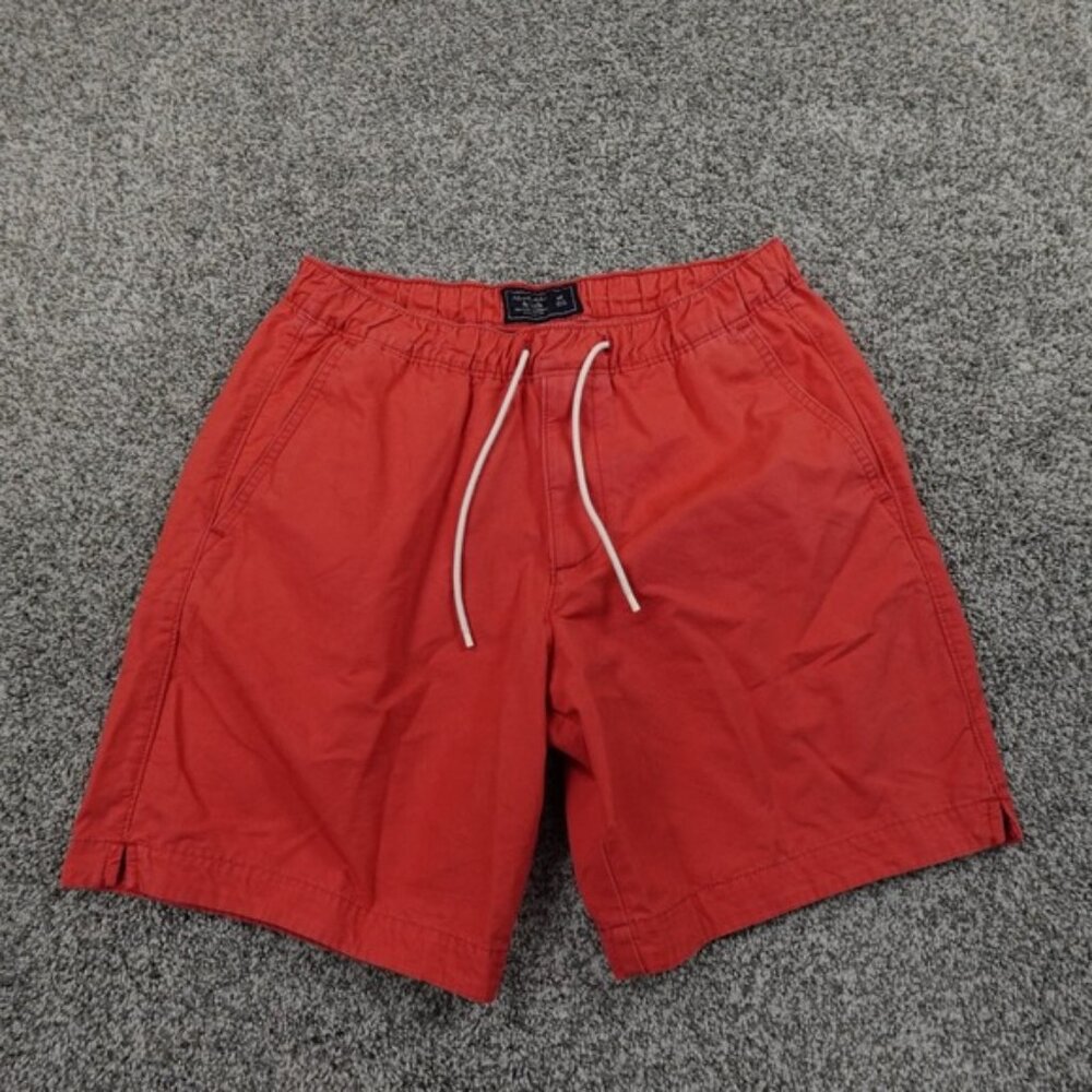 Abercrombie Fitch Shorts Mens Medium Red Chino Bermuda Drawstring Stretch Preppy